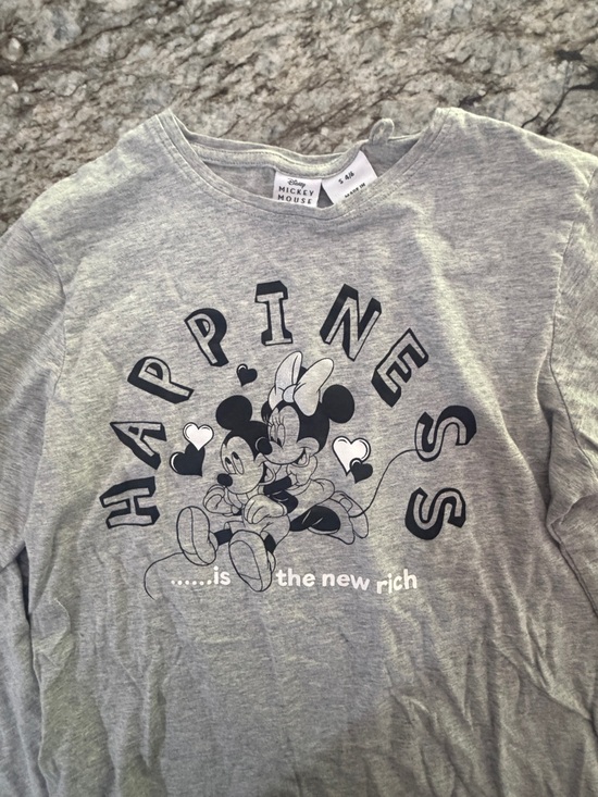 Disney Tops - Disney Mickey & Minnie Gray "Happiness" Long Sleeve Tee